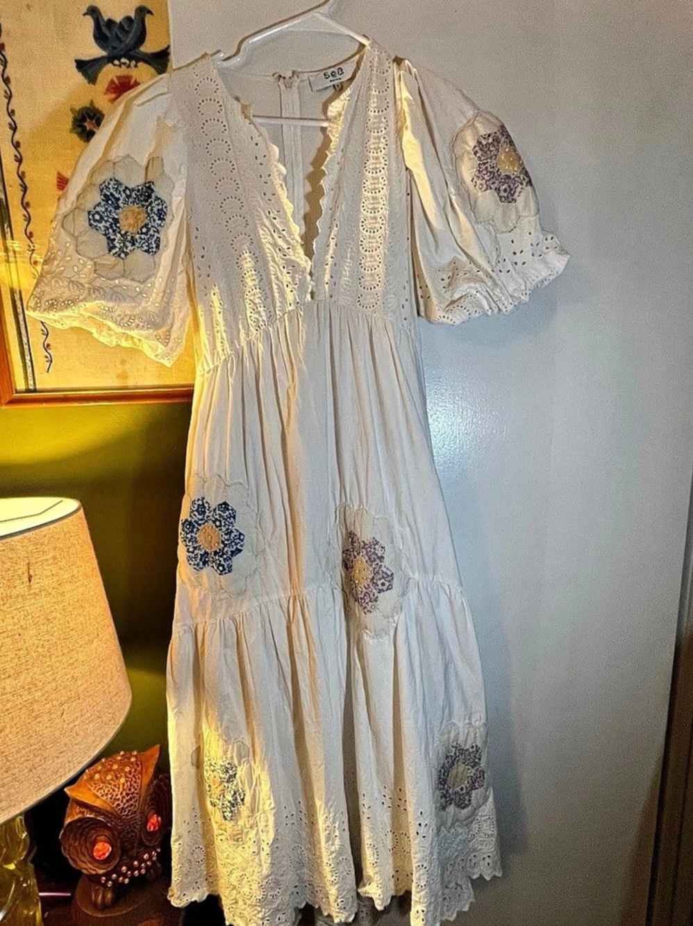 THE COTTAGECORE DREAM ✨ Sea New York Violette Patch Quilted Floral Eyelet Midi D